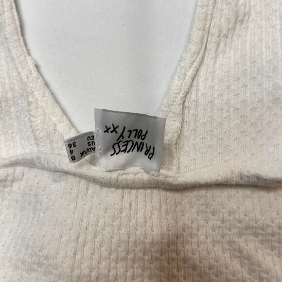 Princess Polly Size Small White Haltered Backless Cute Sumemr 97% Cotton - Picture 4 of 6